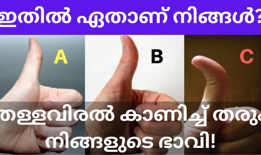 നിങ്ങളുടെ വിരൽ നോക്കി നിങ്ങളുടെ ജീവിതത്തിലേക്ക് കാര്യങ്ങൾ മനസ്സിലാക്കാം..