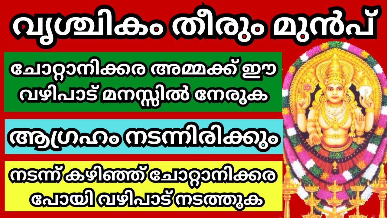 ചോറ്റാനിക്കര അമ്മയ്ക്ക് വൃശ്ചികം തീരുന്നതിനും മുൻപ് ഈ വഴിപാട് ചെയ്താൽ അനുഗ്രഹങ്ങൾ ലഭ്യമാകും.