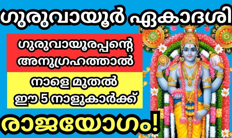 ഗുരുവായൂർ ഏകാദശി ദിവസം മുതൽ ഈ നക്ഷത്രക്കാർക്കു വളരെയധികം നല്ല സമയം..