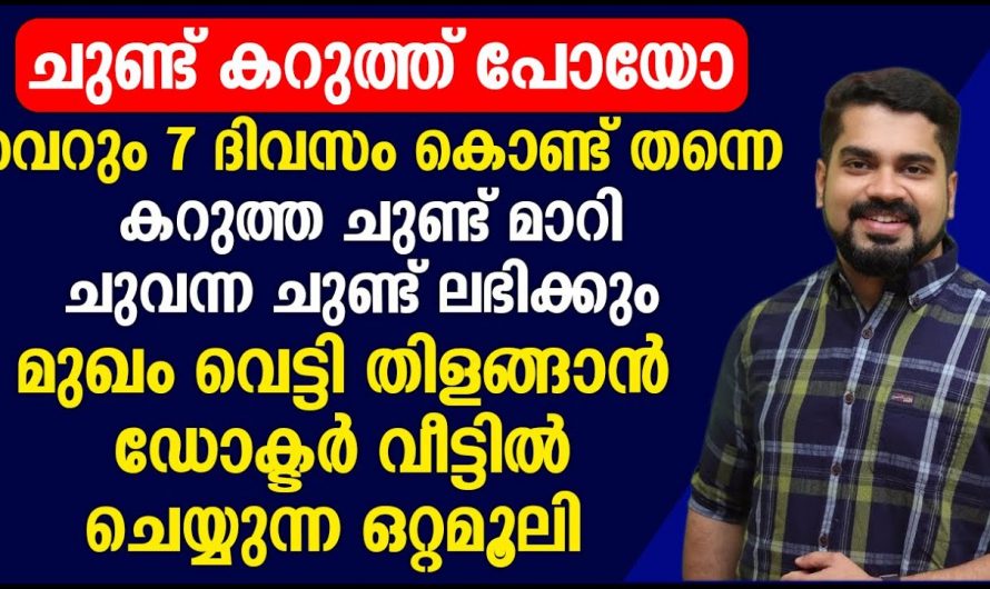 ചുവന്ന തുടുത്ത നല്ല ഭംഗിയുള്ള ചുണ്ടുകൾ ലഭിക്കാൻ. 👌