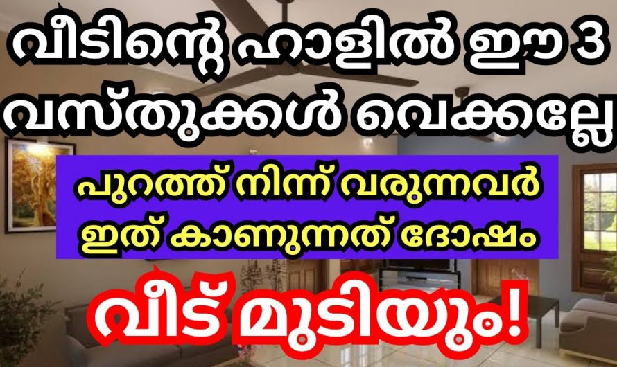 നമ്മുടെ വീടിന്റെ ഹാളിൽ ശ്രദ്ധിക്കേണ്ട പ്രധാനപ്പെട്ട മൂന്നു കാര്യങ്ങൾ…👌