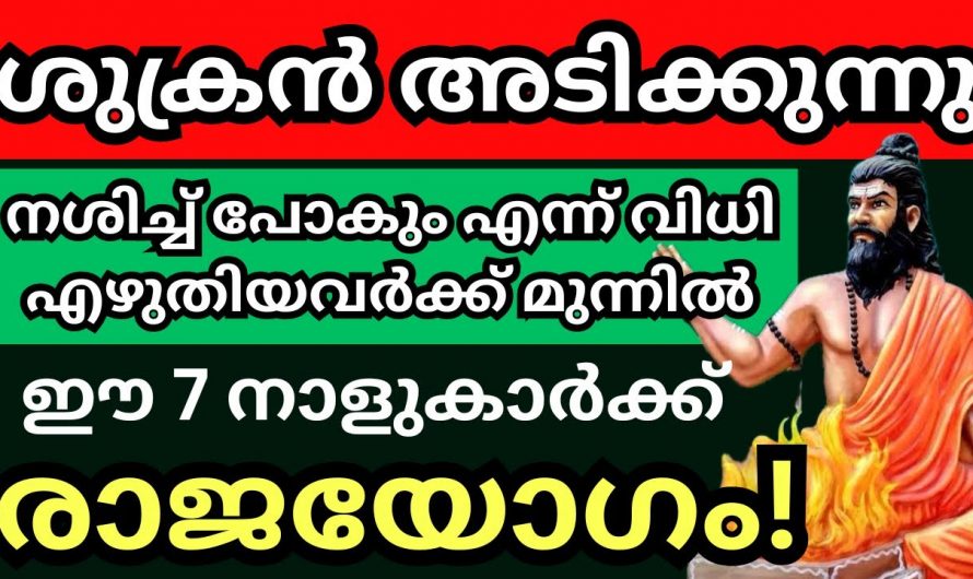 നക്ഷത്രക്കാരുടെ ജീവിതത്തിൽ ശുക്രൻ ഉദിക്കുന്നു ഇനി ഇവർക്ക് വെച്ചടി വെച്ചടി കയറ്റം…