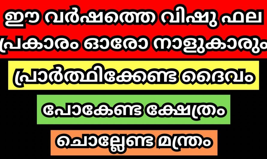 വിഷു  നക്ഷത്രക്കാരുടെയും ജീവിതത്തിൽ എങ്ങനെ സ്വാധീനിക്കുന്നു..