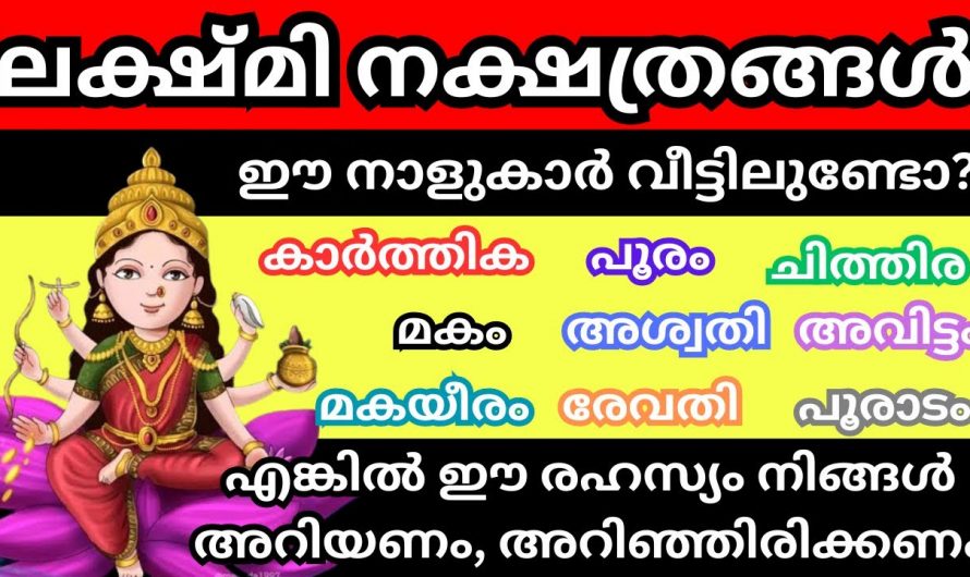 ലക്ഷ്മി ദേവിയുടെ അനുഗ്രഹം ഉള്ള 9 നക്ഷത്രക്കാർ..