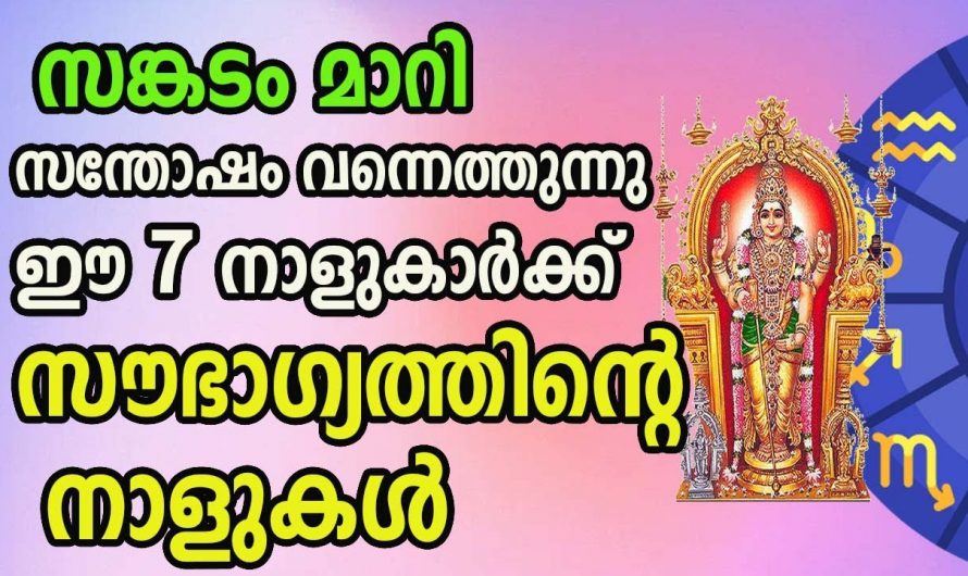 ജീവിതത്തിൽ ഞെട്ടിക്കുന്ന മാറ്റങ്ങൾ വന്ന് സന്തോഷം വന്നെത്തുന്ന ഏഴു നക്ഷത്രക്കാർ…