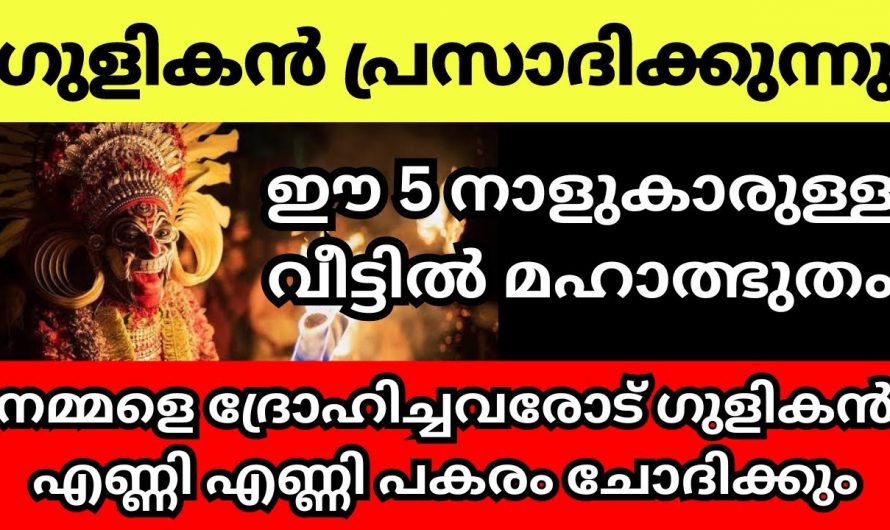 ഗുളികന്റെ അനുഗ്രഹം മൂലം ജീവിതം രക്ഷപ്പെടുന്ന നക്ഷത്രക്കാർ…