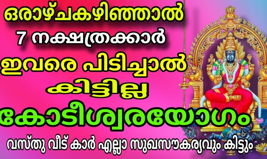 7 നക്ഷത്രക്കാർക്ക് ഇനി ഭാഗ്യ അനുഭവത്തിന്റെ സമയം…