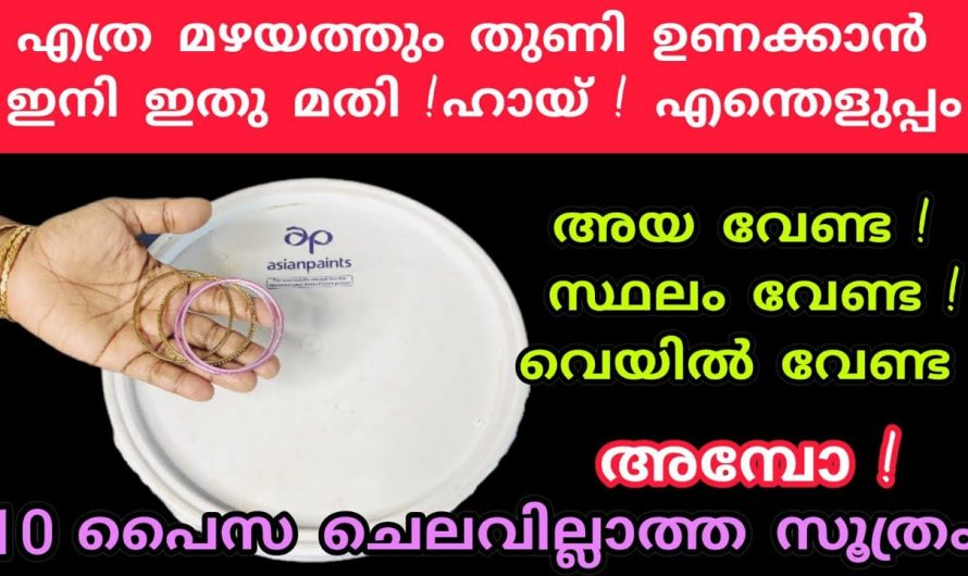 എത്ര മഴ വന്നാലും തുണികൾ ഉണക്കുവാൻ ഇനി സ്ഥലം പോരാ എന്ന് പറയുകയില്ല.