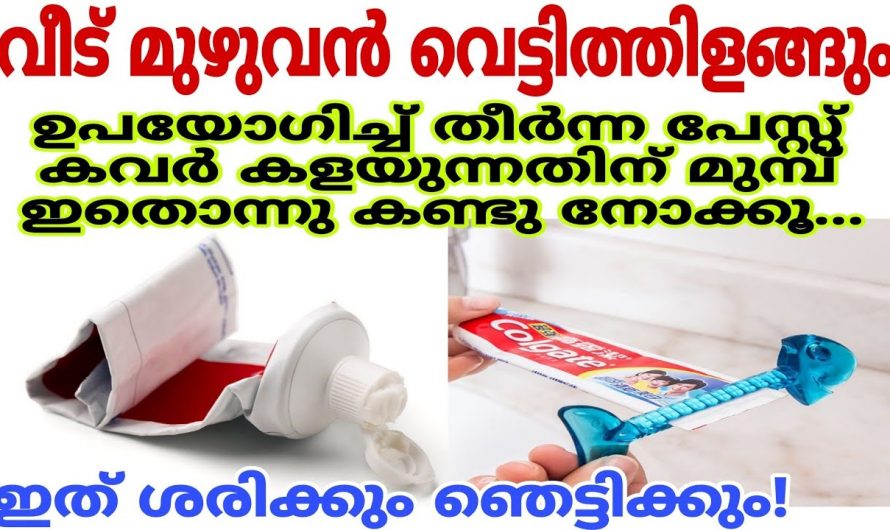 ഉപയോഗശേഷം  പേസ്റ്റ് കവർ വലിച്ചെറിഞ്ഞു കളയരുത് അതുകൊണ്ട് ഉപകാരം ഉണ്ട്.