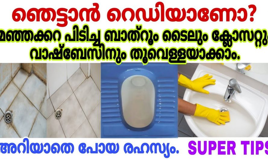 ബാത്റൂമിലെ ടൈലുകളിലെ കറയും ചെളിയും കളഞ്ഞ് പുത്തൻ പുതിയത് പോലെ ആക്കാൻ..