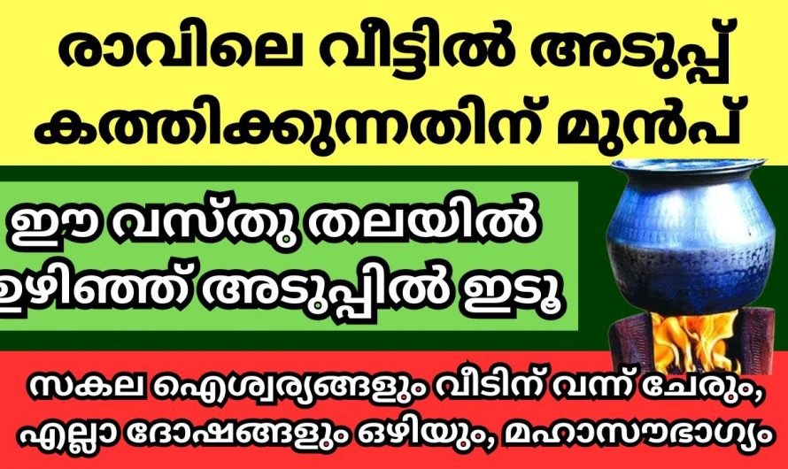 കുടുംബങ്ങളിൽ സമൃദ്ധി നിറയാൻ രാവിലെ അടുപ്പ്  തെളിയിക്കുന്നതിനു മുൻപായി ഇങ്ങനെ ചെയ്യൂ..