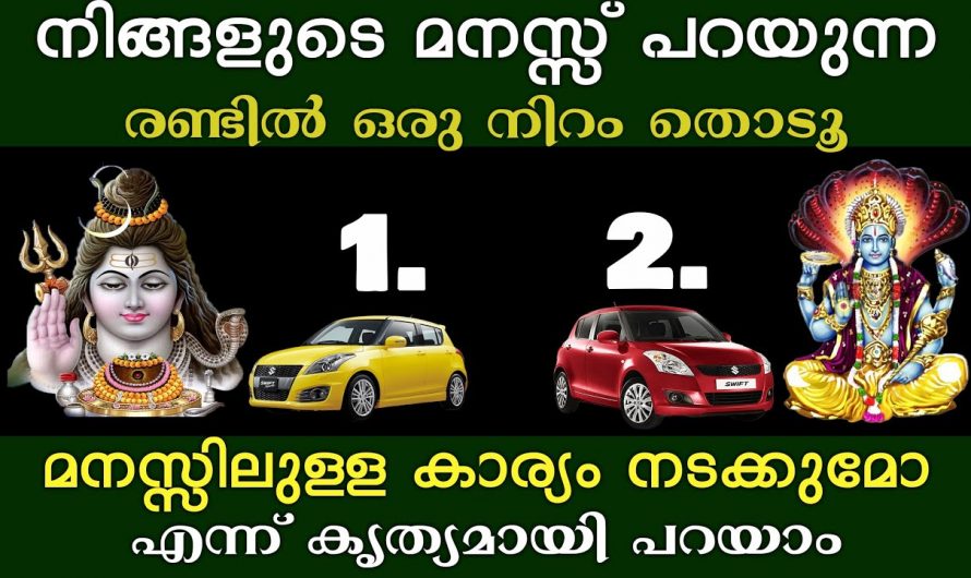രണ്ടിൽ ഒന്നു തൊടു മനസ്സിൽ ആഗ്രഹിക്കുന്ന കാര്യം നടക്കുമോ എന്ന് കൃത്യമായി അറിയാം.
