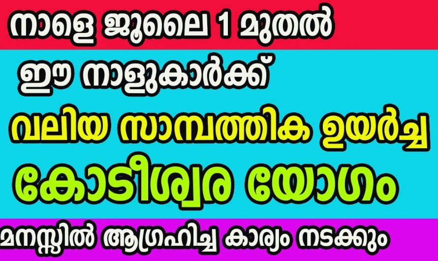 ജൂലൈ ഒന്നാം തീയതി മുതൽ ആഗ്രഹിച്ചതെല്ലാം സഫലമാകുന്ന നക്ഷത്രക്കാർ.