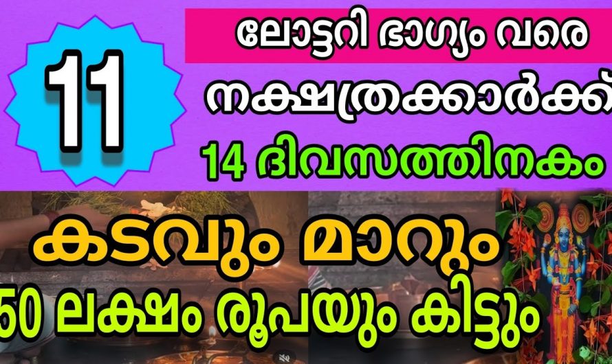 14 ദിവസത്തിനുള്ളിൽ കോടീശ്വരയോഗം വന്നുചേരുന്ന നക്ഷത്രക്കാർ.