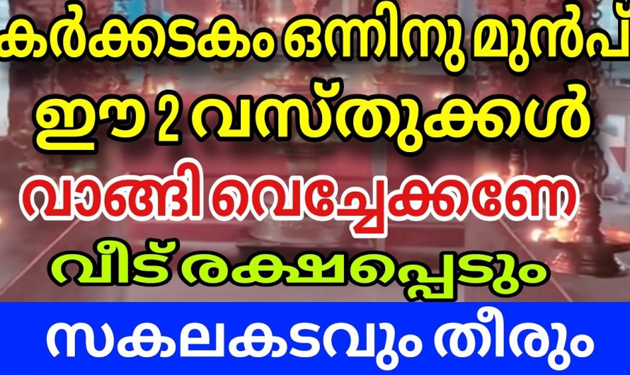 കർക്കിടക മാസത്തിൽ ഇവ വീട്ടിൽ കൊണ്ടുവരൂ സർവ്വ ഐശ്വര്യമാണ് ഫലം.