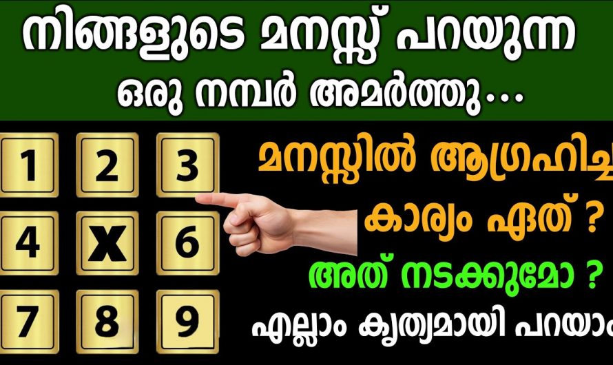 ഇതിൽ ഒരു നമ്പർ തെരഞ്ഞെടുക്കു നിങ്ങളുടെ ആഗ്രഹിച്ച കാര്യം സാധിക്കുമോ എന്നറിയാം…