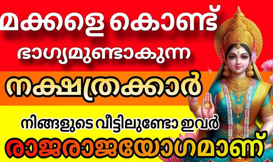 ഈ നക്ഷത്ര ജാതകർക്ക്  മക്കളെ കൊണ്ട് രാജയോഗം..