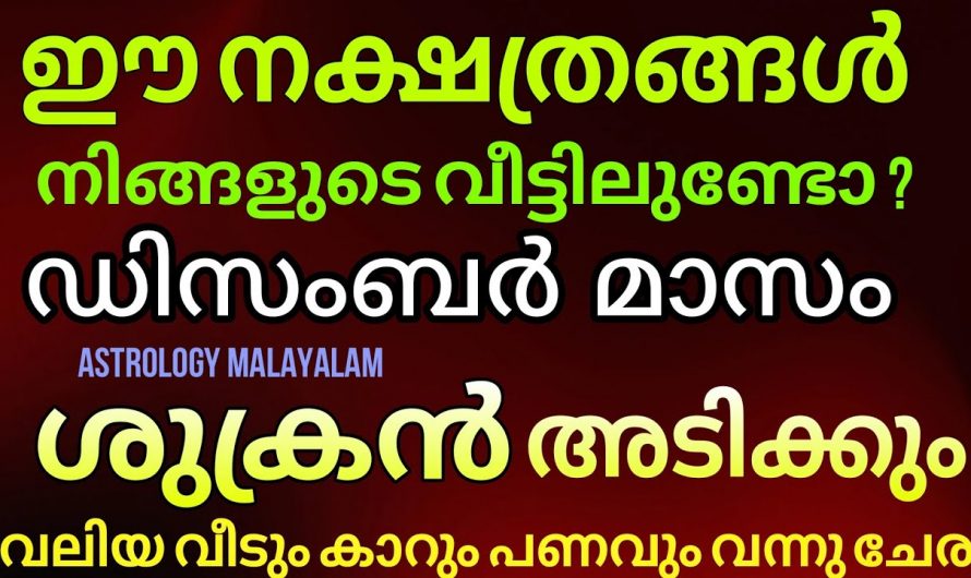 ഡിസംബർ മാസം ജീവിതത്തിൽ നല്ല കാര്യങ്ങൾ നടക്കും ഉറപ്പ്…