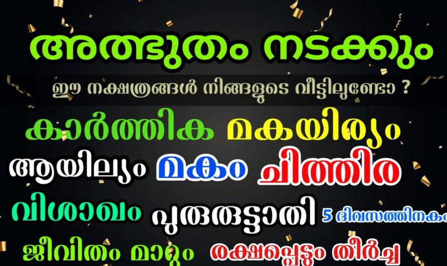 നവംബർ മാസം  അഞ്ചു ദിവസം ഈ ഏഴു നക്ഷത്രക്കാർ എന്ത് ആഗ്രഹിച്ചാലും അത് സാധിച്ചു കിട്ടും..