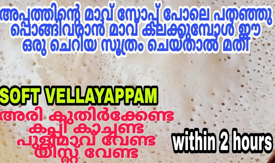 വായിൽ വെച്ചാൽ അലിഞ്ഞു പോകുന്ന  കിടിലൻ വെള്ളേപ്പം..