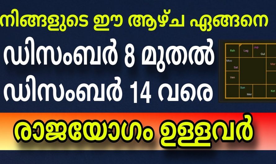 ഈ നക്ഷത്രക്കാർക്ക് ഡിസംബർ 8 മുതൽ ഒരാഴ്ചക്കാലംവളരെ നല്ല സമയം…