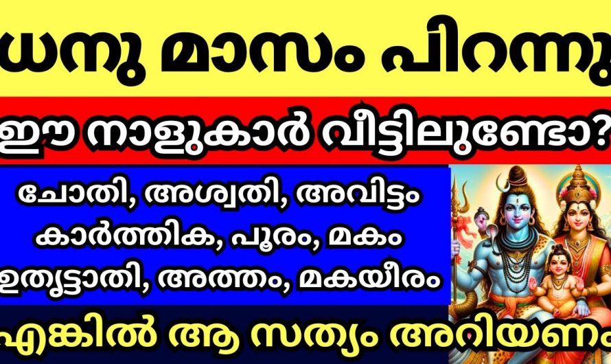 ഈ 9 നക്ഷത്രക്കാരുടെ ജീവിതത്തിൽ ധനുമാസം പിറക്കുമ്പോൾ സംഭവിക്കുന്നത്..