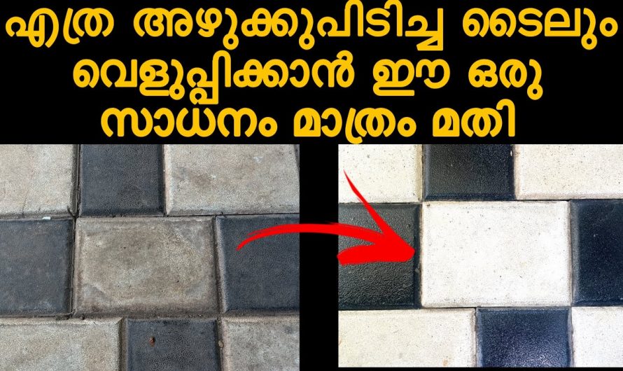 എത്ര കരി പിടിച്ചതും പായലും പൂപ്പലും പിടിച്ചായ ടൈലുകളും പുത്തൻ പുതിയത് പോലെ തിളക്കമുള്ളതാക്കാം…